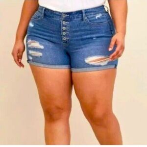 Torrid Button Fly Vintage 5 inch Shorts, Size 14